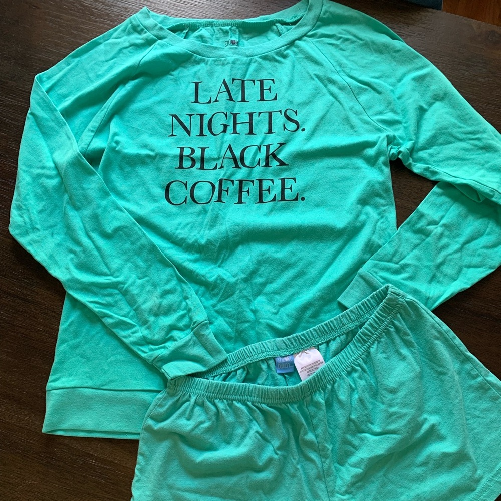 Snooze Button graphic pajama/lounge set
